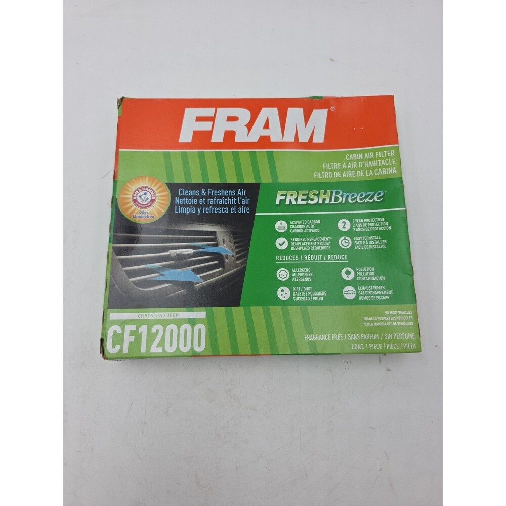 FRAM CF12000 Fresh Breeze Cabin Air Filter for Select Chrysler & Jeep Vehicles